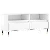 Mobile Porta TV Bianco Lucido 100x34,5x44,5cm Legno Multistrato 831230