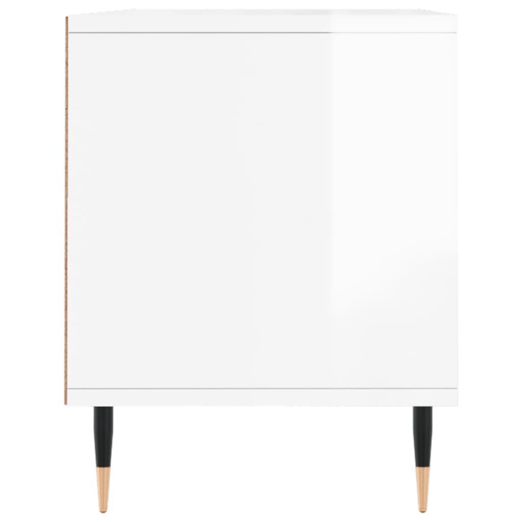 Mobile Porta TV Bianco Lucido 100x34,5x44,5cm Legno Multistrato 831230