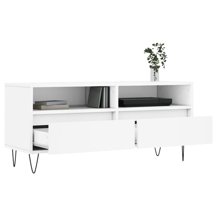 Mobile Porta TV Bianco 100x34,5x44,5 cm in Legno Multistrato 831236