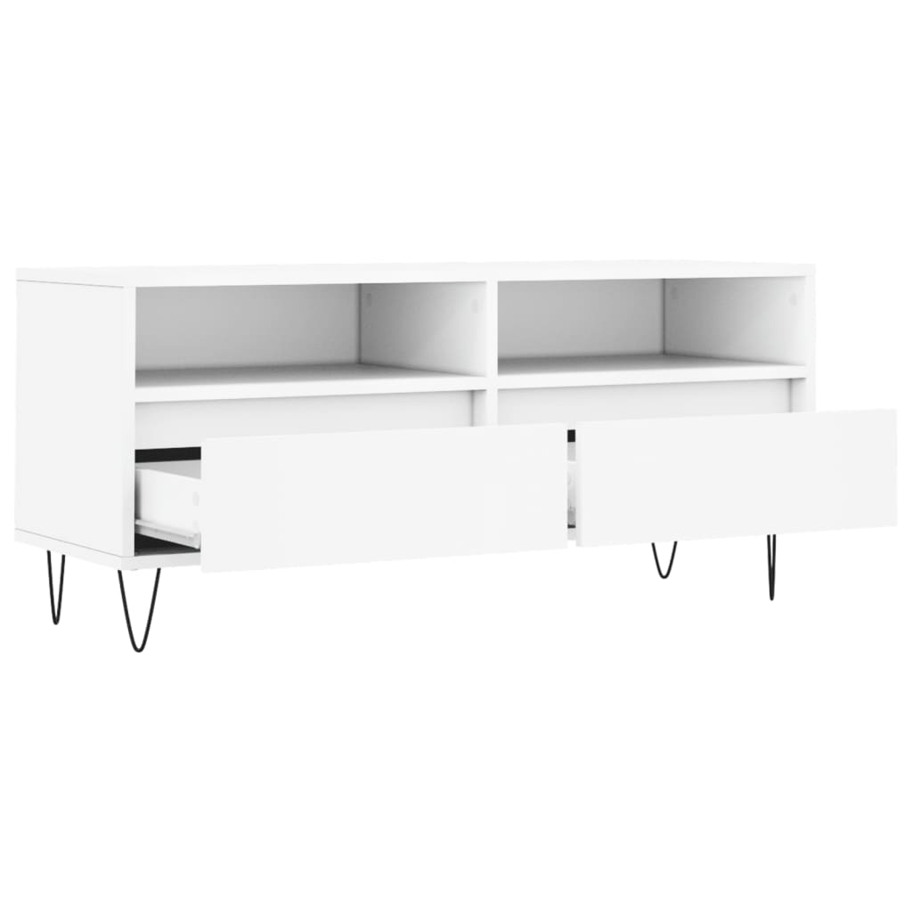 Mobile Porta TV Bianco 100x34,5x44,5 cm in Legno Multistrato 831236