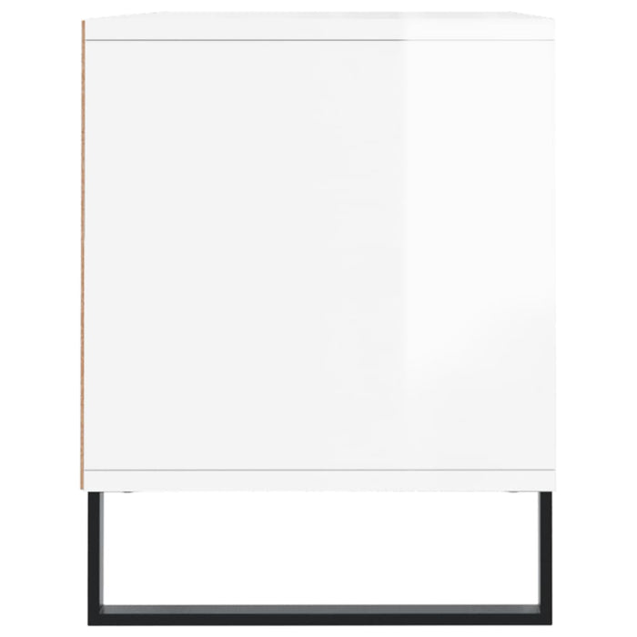 Mobile Porta TV Bianco Lucido 100x34,5x44,5cm Legno Multistrato 831246