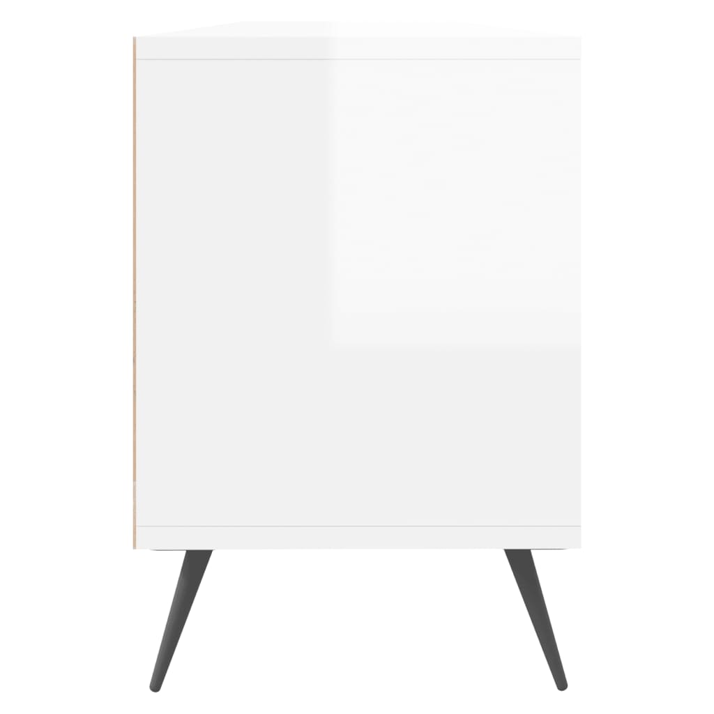 Mobile Porta TV Bianco Lucido 150x30x44,5 cm Legno Multistrato 831254