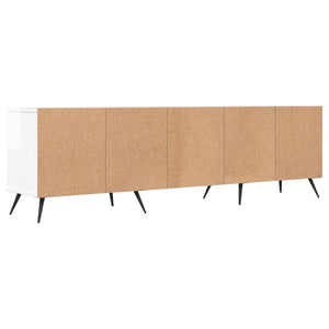 Mobile Porta TV Bianco Lucido 150x30x44,5 cm Legno Multistrato 831254