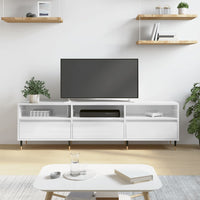 Mobile Porta TV Bianco Lucido 150x30x44,5 cm Legno Multistrato 831262