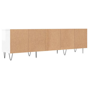 Mobile Porta TV Bianco Lucido 150x30x44,5 cm Legno Multistrato 831278