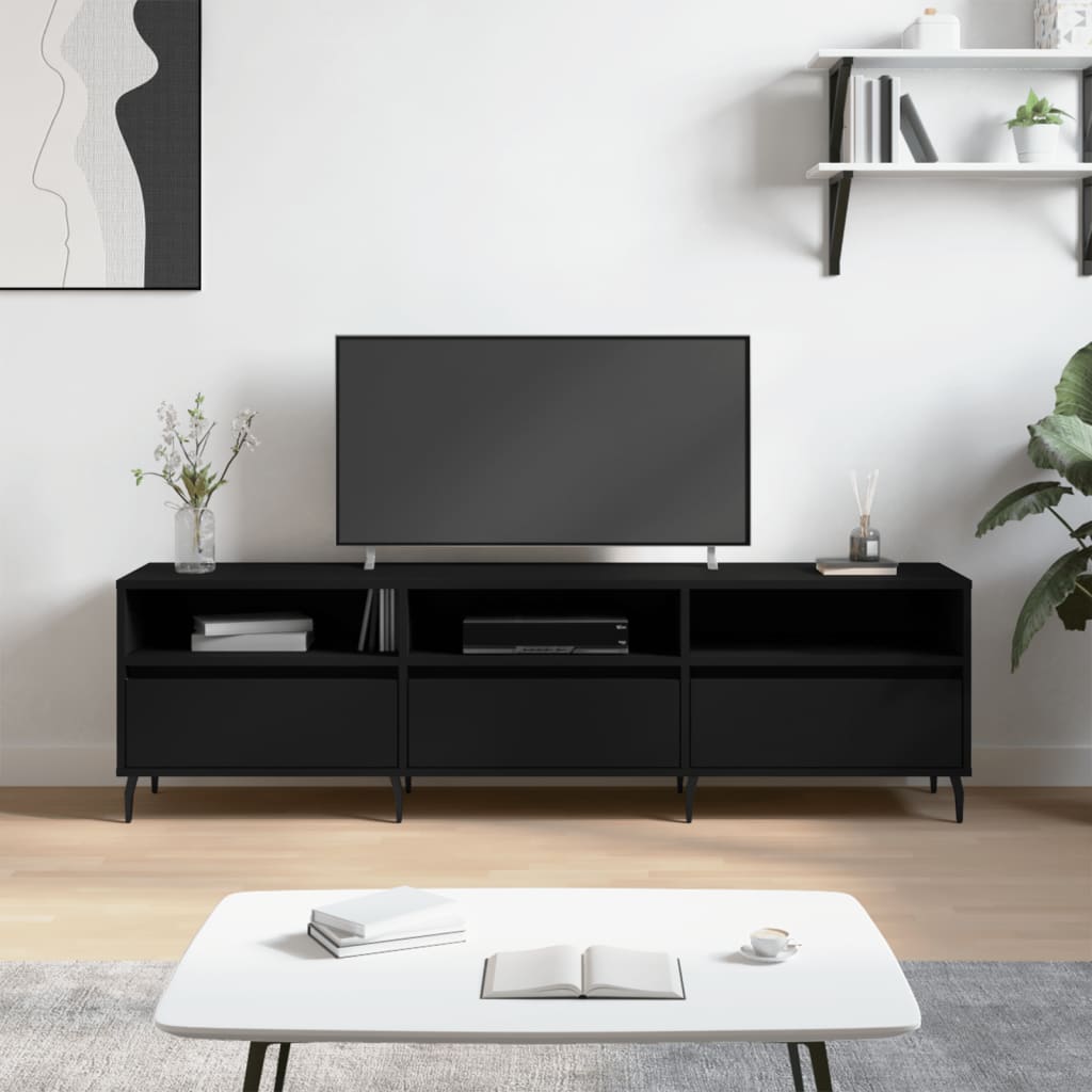 Mobile Porta TV Nero 150x30x44,5 cm in Legno Multistrato 831293