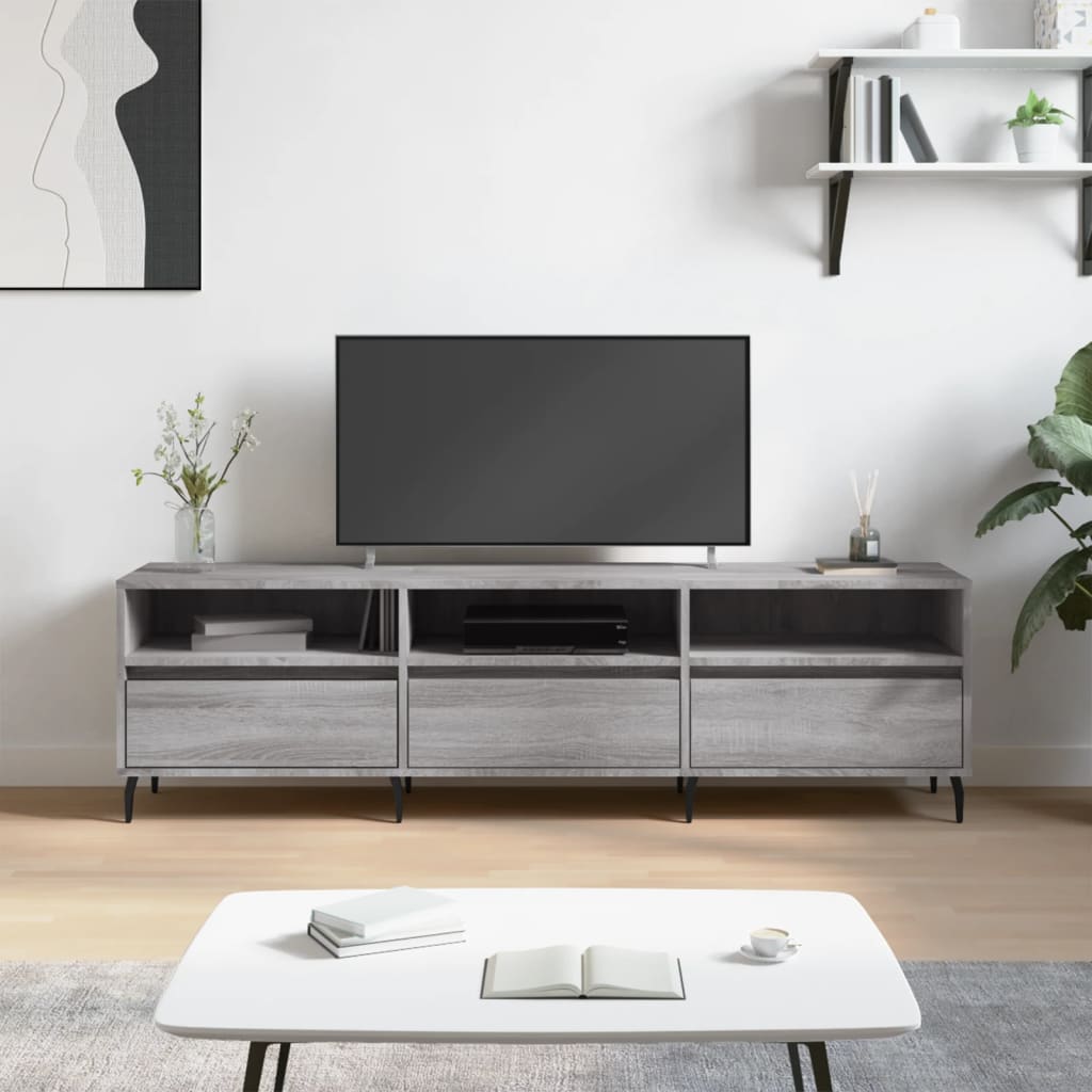 Mobile Porta TV Grigio Sonoma 150x30x44,5 cm Legno Multistrato 831298