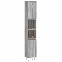 Armadietto Bagno Grigio Sonoma 30x30x190cm in Legno Multistrato 831538