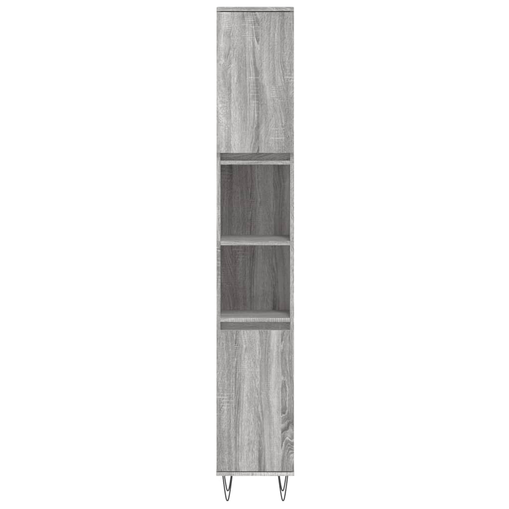 Armadietto Bagno Grigio Sonoma 30x30x190cm in Legno Multistrato 831538