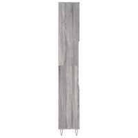 Armadietto Bagno Grigio Sonoma 30x30x190cm in Legno Multistrato 831538