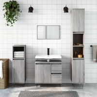 Armadietto Bagno Grigio Sonoma 30x30x190cm in Legno Multistrato 831538