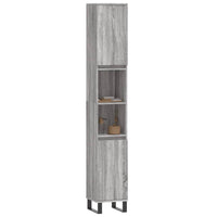 Armadietto Bagno Grigio Sonoma 30x30x190cm in Legno Multistratocod mxl 81310