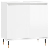 Armadietto Bagno Bianco Lucido 58x33x60cm in Legno Multistrato 831574