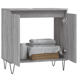 Mobile da Bagno Grigio Sonoma 58x33x60 cm in Legno Multistratocod mxl 80991