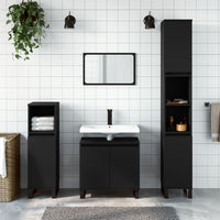 Mobile da Bagno Nero 58x33x60 cm in Legno Multistratocod mxl 127375