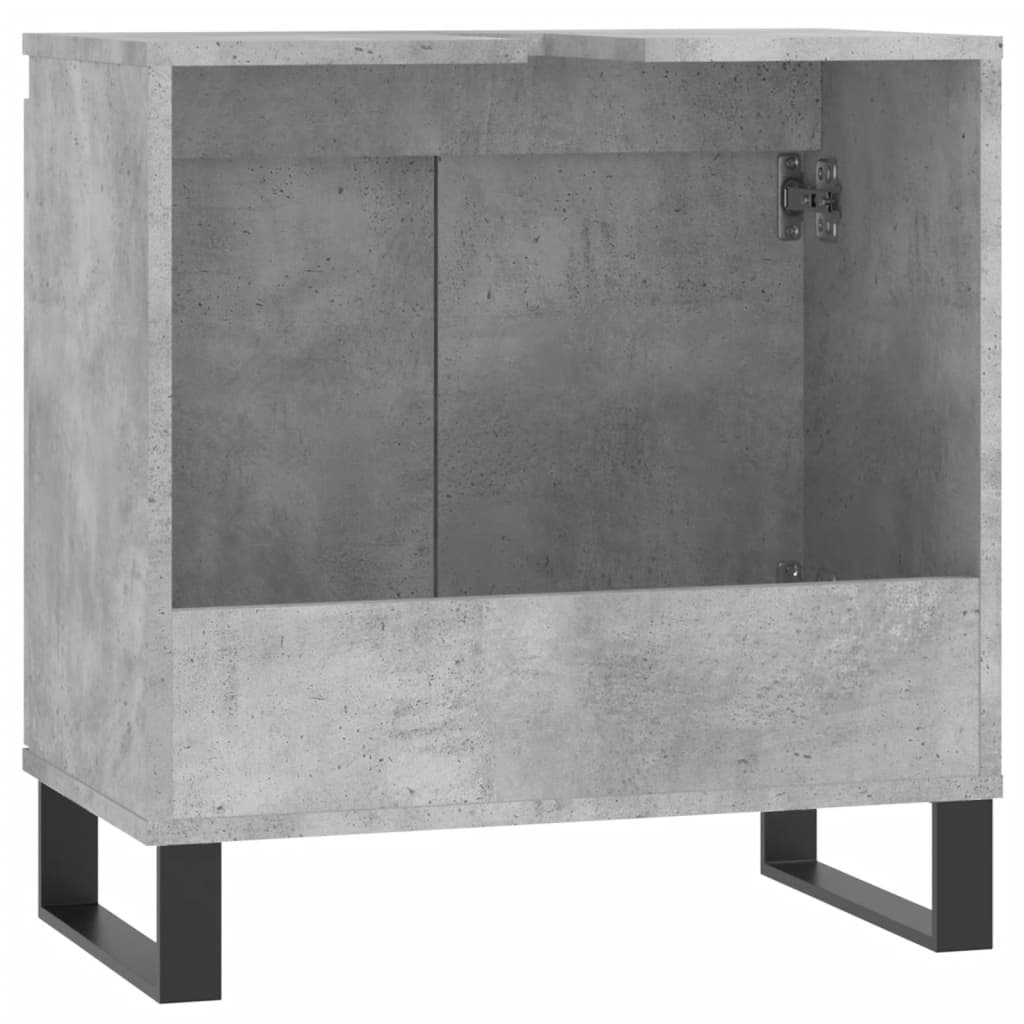 Armadietto da Bagno Grigio Cemento 58x33x60cm Legno Multistrato 831592