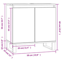 Armadietto da Bagno Grigio Cemento 58x33x60cm Legno Multistrato 831592