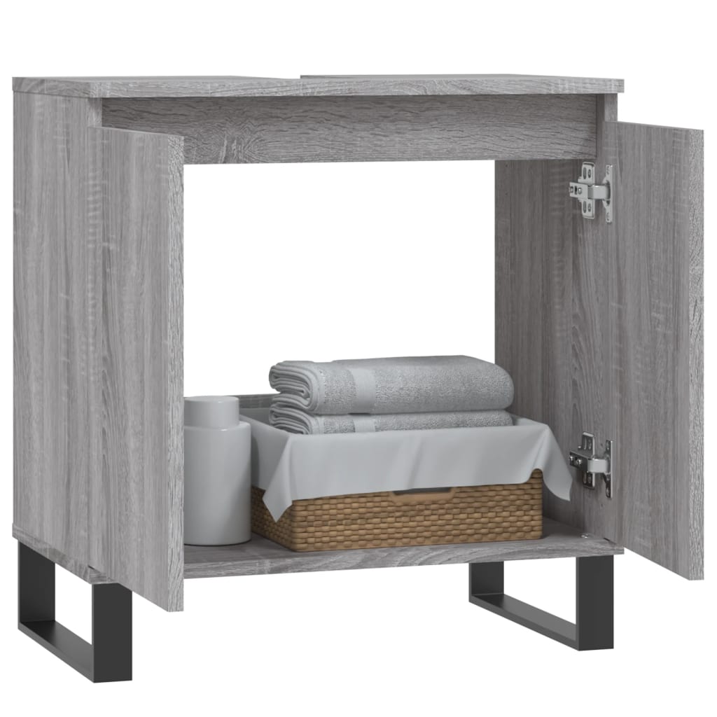 Mobile da Bagno Grigio Sonoma 58x33x60 cm in Legno Multistratocod mxl 129172