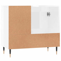 Armadietto Bagno Bianco Lucido 65x33x60cm in Legno Multistrato 831598