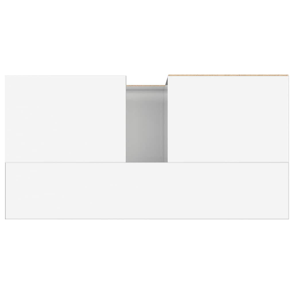 Armadietto Bagno Bianco Lucido 65x33x60cm in Legno Multistrato 831598