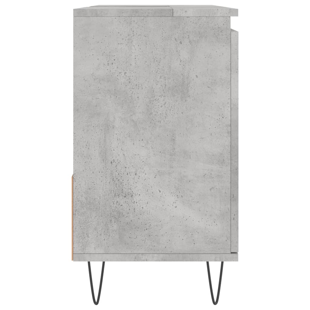 Armadietto da Bagno Grigio Cemento 65x33x60cm Legno Multistrato 831608