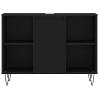 Mobile da Bagno Nero 80x33x60 cm in Legno Multistrato 831629