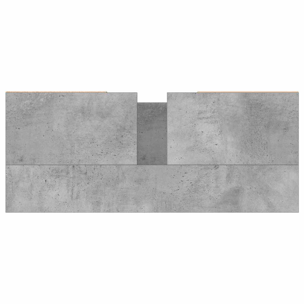 Armadietto da Bagno Grigio Cemento 80x33x60cm Legno Multistrato 831632