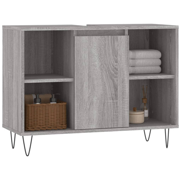 Mobile da Bagno Grigio Sonoma 80x33x60 cm in Legno Multistratocod mxl 105987