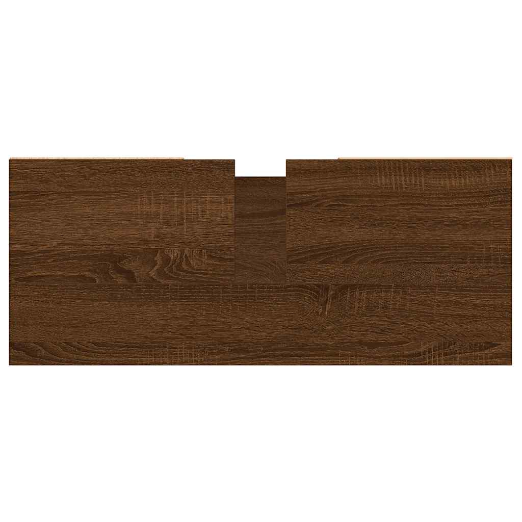 Armadietto Bagno Rovere Marrone 80x33x60cm in Legno Multistrato 831651