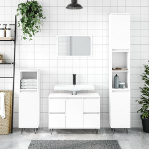 Mobile da Bagno Bianco 80x33x60 cm in Legno Multistratocod mxl 127692