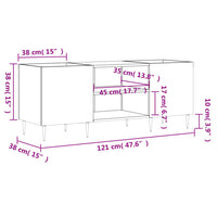 Mobile Porta Dischi Grigio Cemento 121x38x48 Legno Multistrato 831672