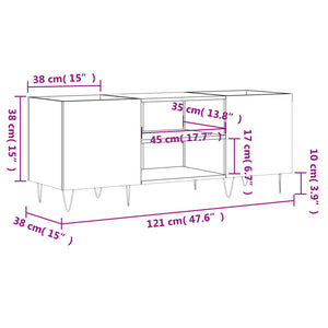 Mobile Porta Dischi Rovere Sonoma 121x38x48cm Legno Multistrato 831679