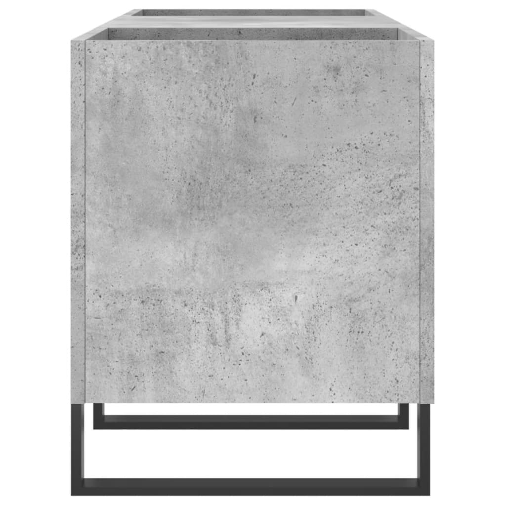 Mobile Porta Dischi Grigio Cemento 121x38x48 Legno Multistrato 831688