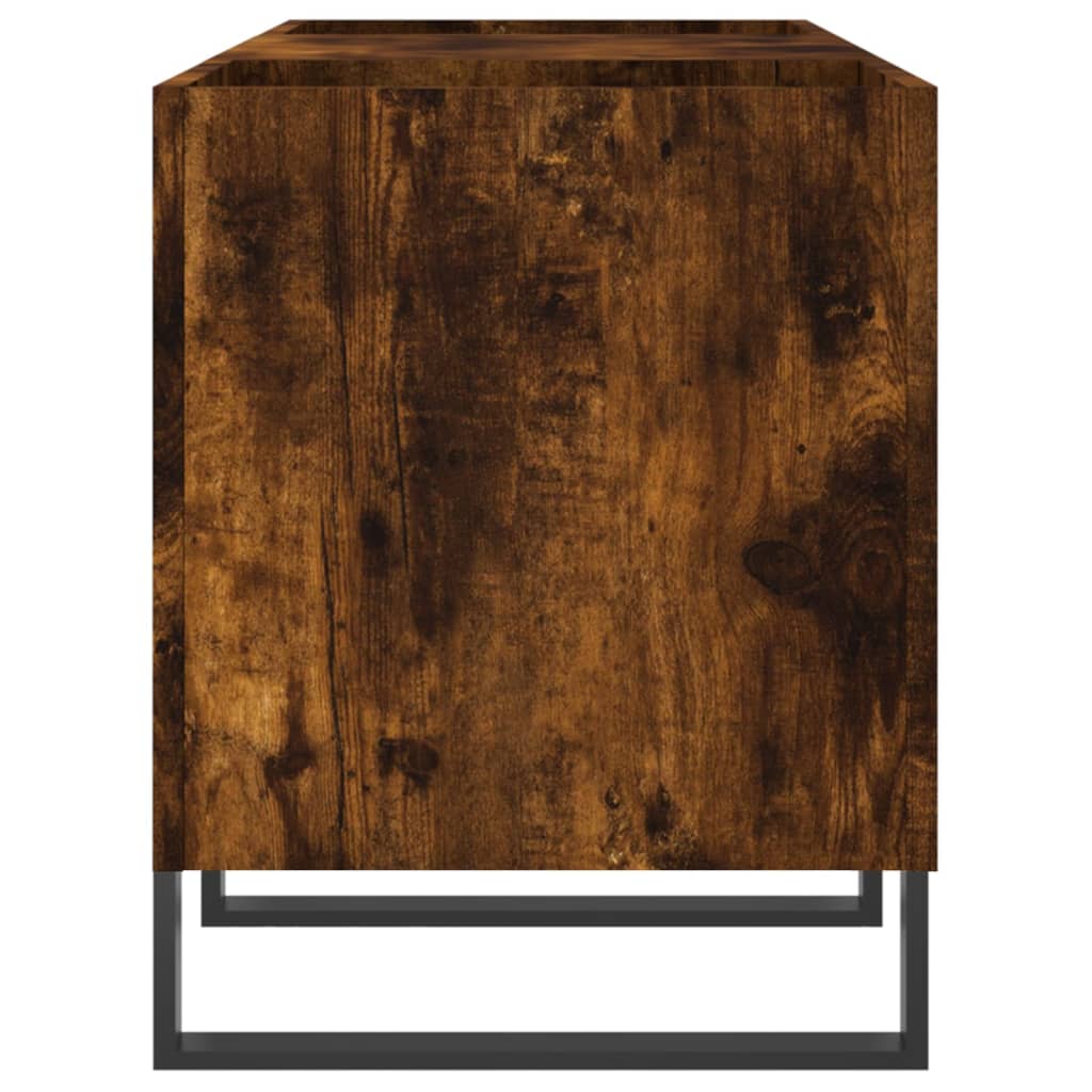 Mobile Porta Dischi Rovere Fumo 121x38x48 cm Legno Multistrato 831689