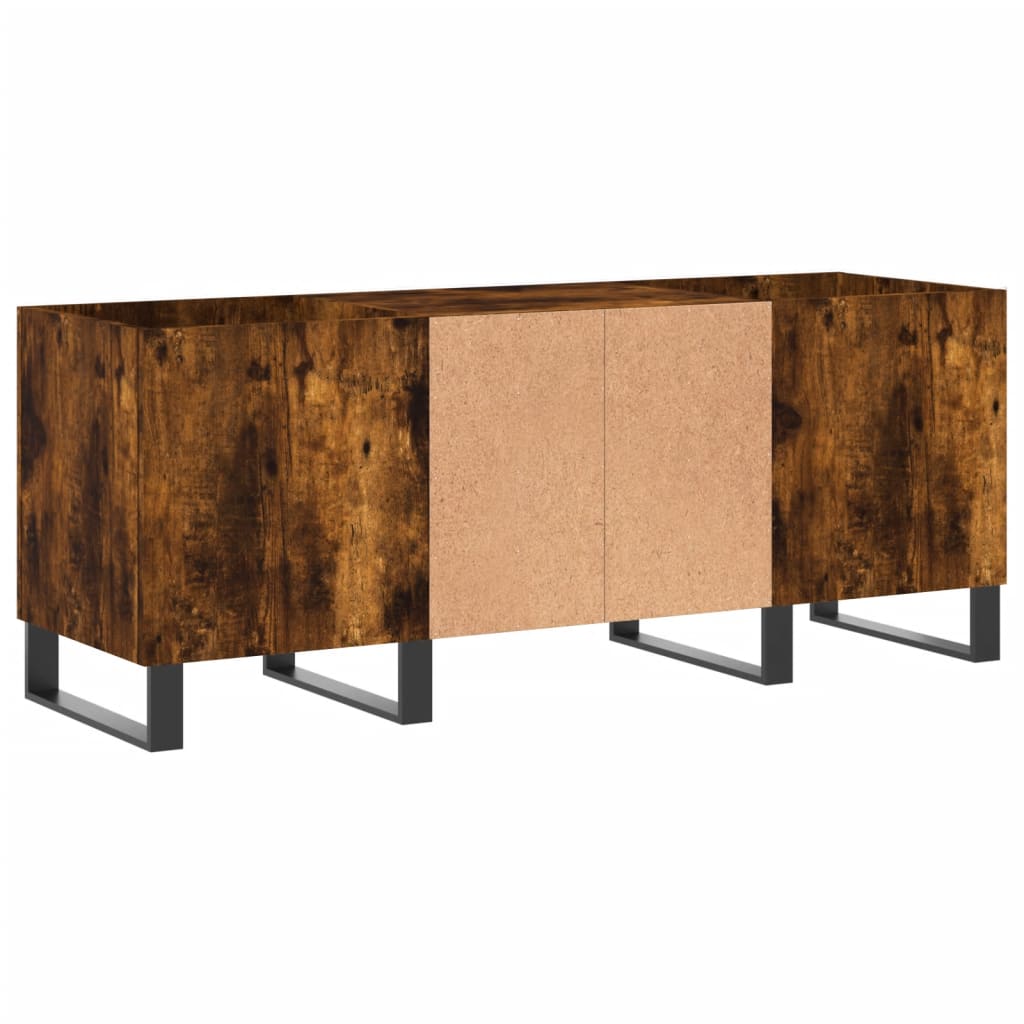 Mobile Porta Dischi Rovere Fumo 121x38x48 cm Legno Multistrato 831689