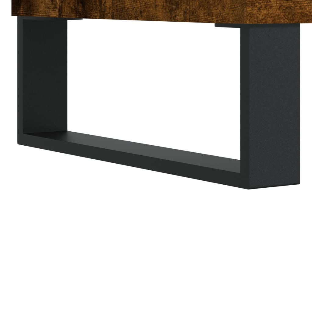 Mobile Porta Dischi Rovere Fumo 121x38x48 cm Legno Multistrato 831689