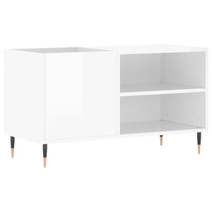 Mobile Porta Dischi Bianco Lucido 85x38x48 cm Legno Multistrato 831694