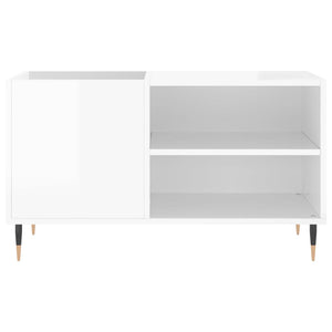 Mobile Porta Dischi Bianco Lucido 85x38x48 cm Legno Multistrato 831694