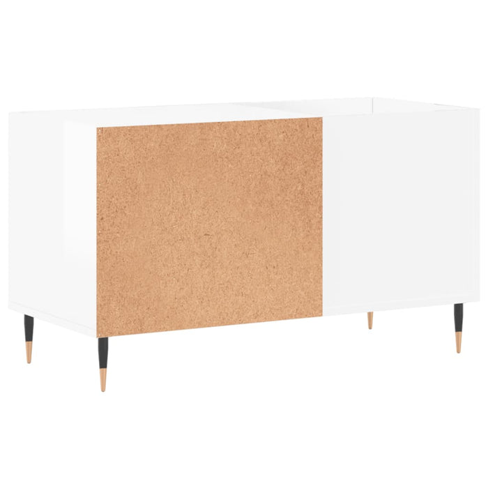 Mobile Porta Dischi Bianco Lucido 85x38x48 cm Legno Multistrato 831694