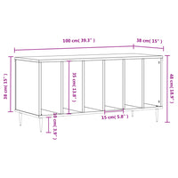 Mobile Porta Dischi Nero 100x38x48 cm in Legno Multistrato 831741