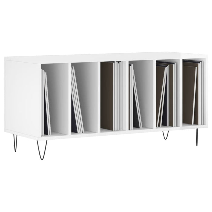 Mobile Porta Dischi Bianco Lucido 100x38x48cm Legno Multistratocod mxl 104244