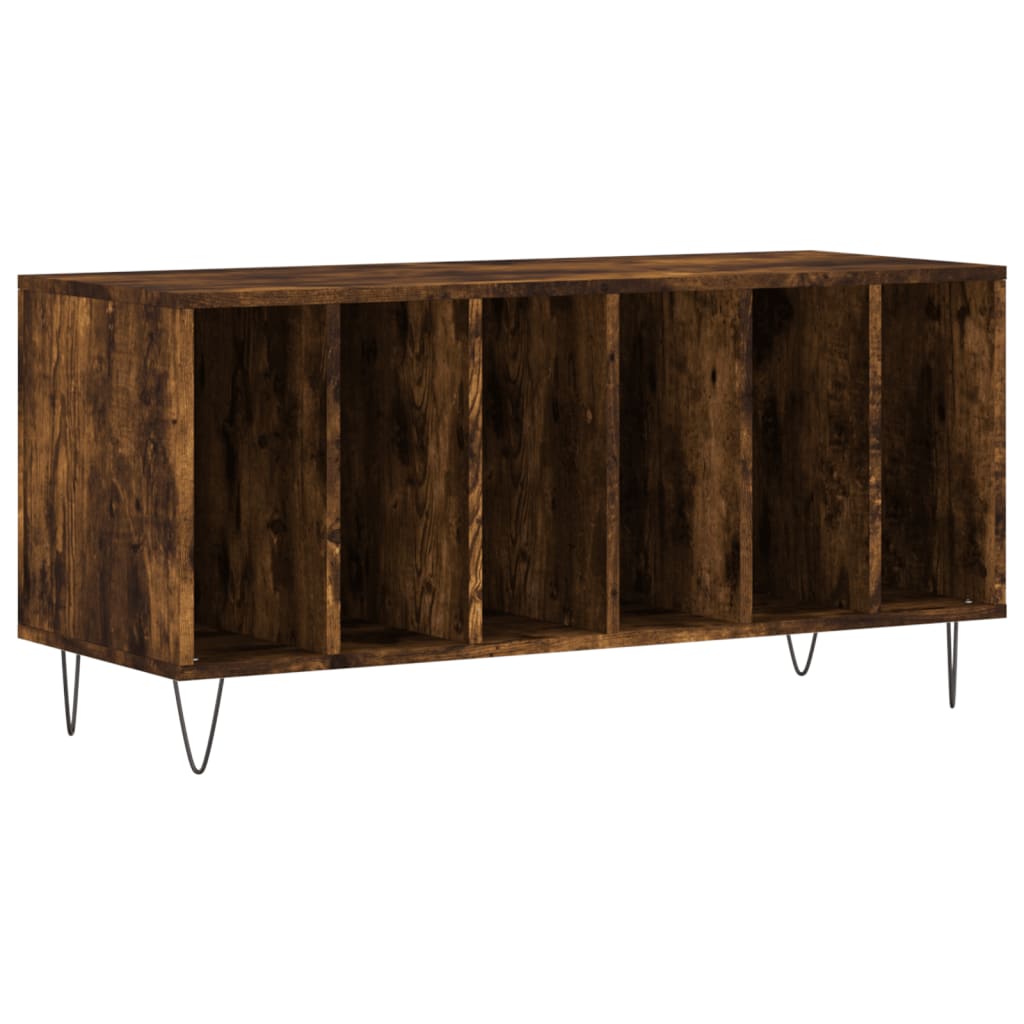 Mobile Porta Dischi Rovere Fumo 100x38x48 cm Legno Multistratocod mxl 81313