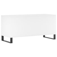 Mobile Porta Dischi Bianco 100x38x48 cm in Legno Multistrato 831756