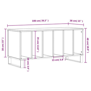 Mobile Porta Dischi Bianco 100x38x48 cm in Legno Multistrato 831756