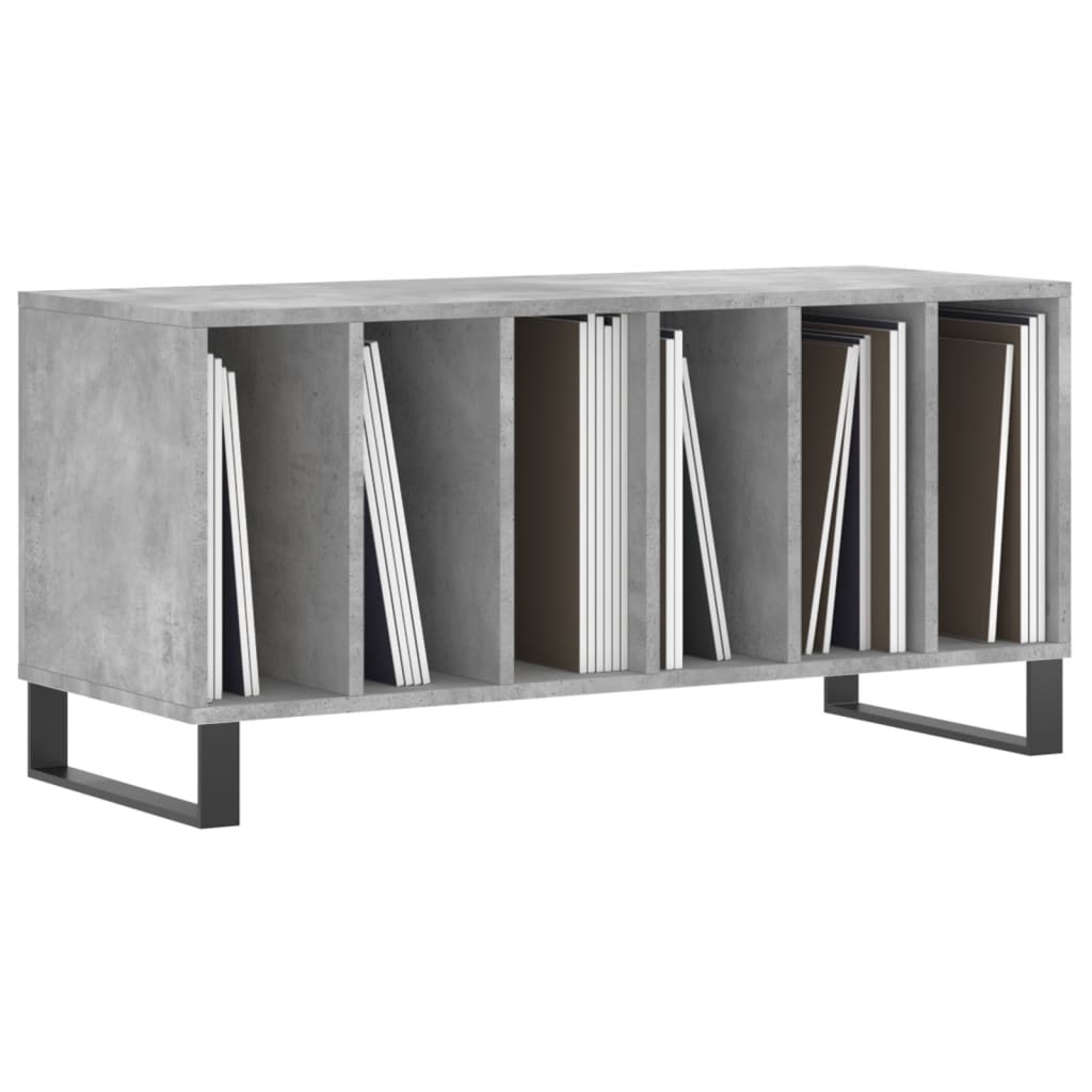 Mobile Porta Dischi Grigio Cemento 100x38x48 Legno Multistrato 831760