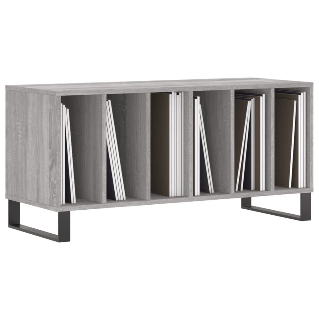 Mobile Porta Dischi Grigio Sonoma 100x38x48cm Legno Multistrato 831762