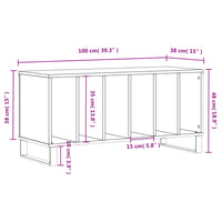 Mobile Porta Dischi Grigio Sonoma 100x38x48cm Legno Multistrato 831762