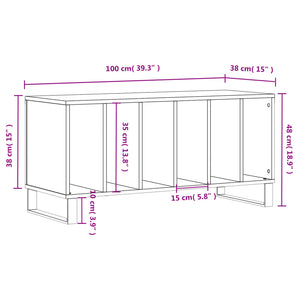 Mobile Porta Dischi Grigio Sonoma 100x38x48cm Legno Multistrato 831762