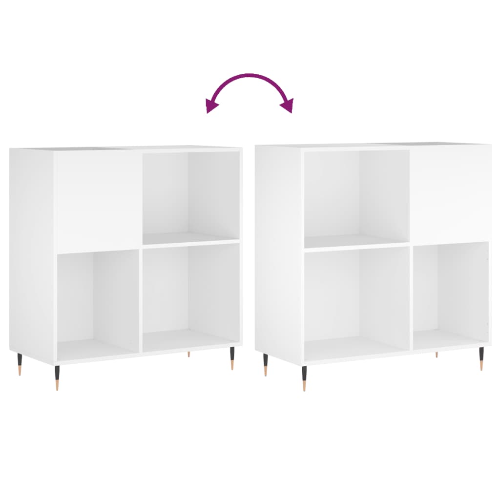 Mobile Porta Dischi Bianco 84,5x38x89 cm in Legno Multistrato 831764