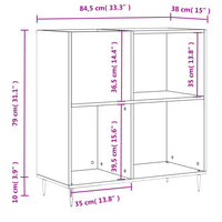 Mobile Porta Dischi Bianco 84,5x38x89 cm in Legno Multistrato 831764